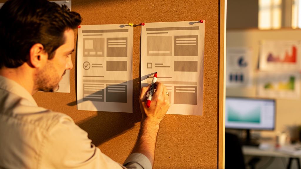 An insurance advisor reviewing policy documents with a client across a desk in warm light