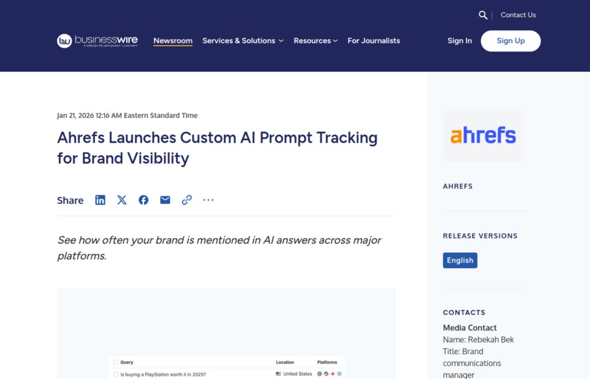 Source: Ahrefs Brand Radar launch (Jan 2026)