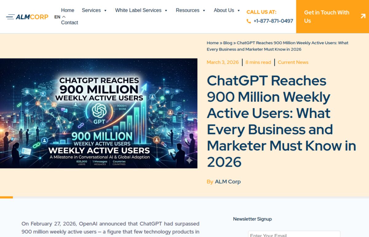 Source: TechCrunch, Sam Altman announces ChatGPT at 800M weekly active users (later confirmed at 900M in Feb 2026)