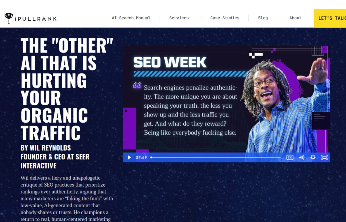Source: iPullRank, Wil Reynolds at SEO Week 2025